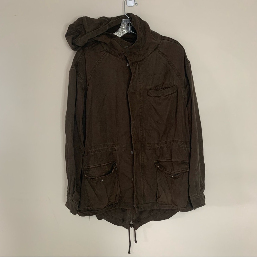 Aritzia Wilfred Free Anorak Style 100% Lyocell Hooded Coat L